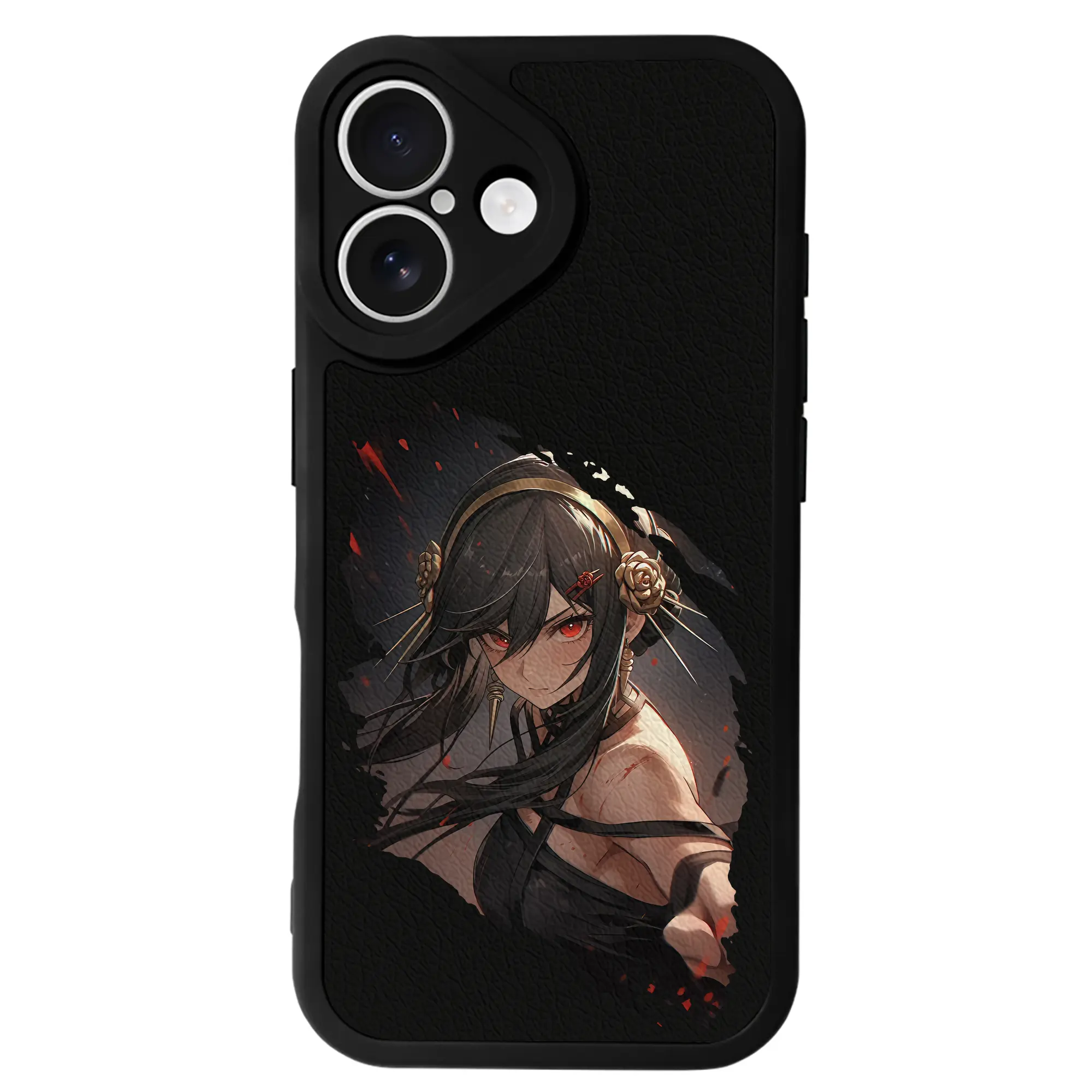 スパイファミリー グッズ,ヨル・フォージャー（Yor Forger） - IPhone 16シリーズ対応 ・ シリコンスマホケース ・ レザー調 ・ 高精度フィット ・ 耐衝撃 ・ ワイヤレス充電対応 ・ 精密カット